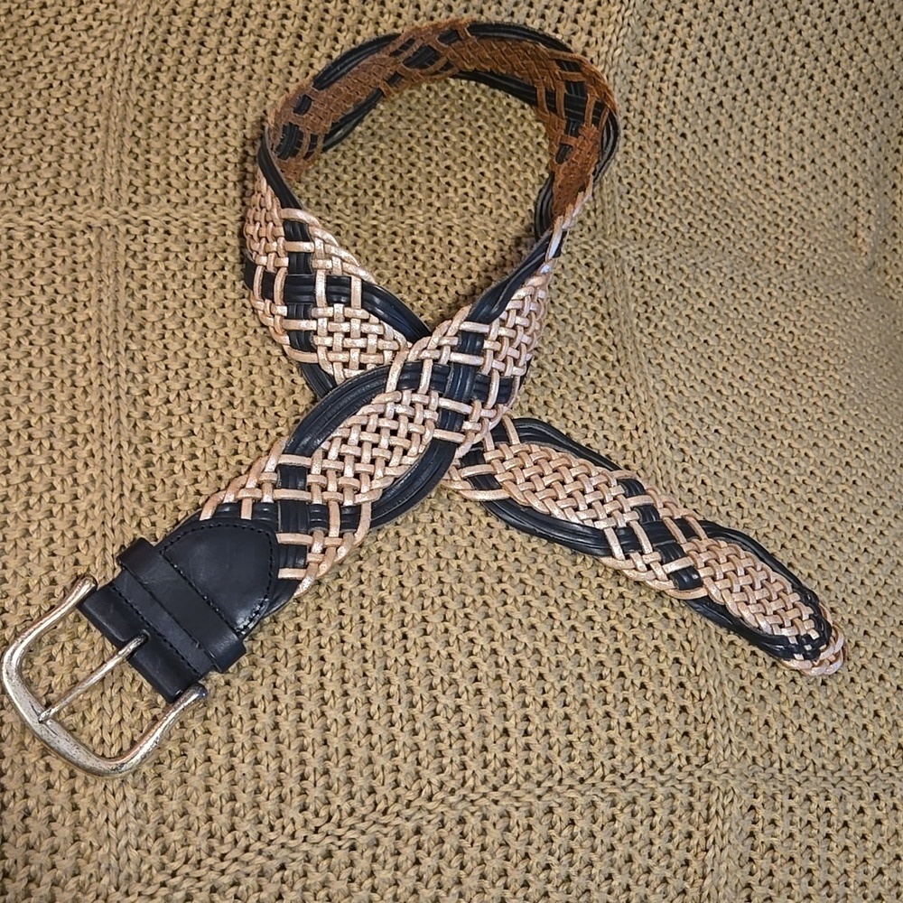 Linea Pelle Vintage Woven Braided Belt Size S